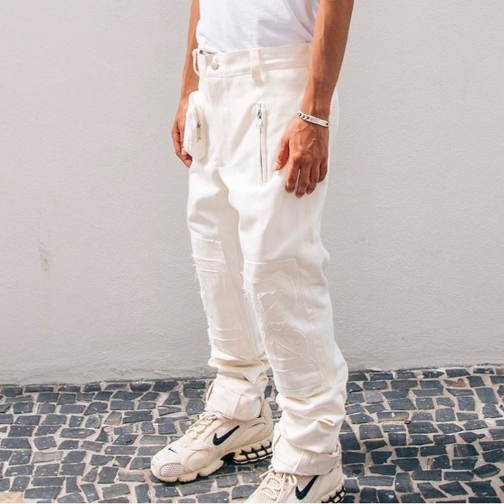 PM PROJECT Layered Off White Denim 25